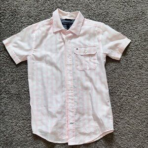 Tommy Hilfiger Men's Light Pink Striped Shirt